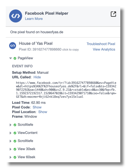 Facebook Pixel Helper